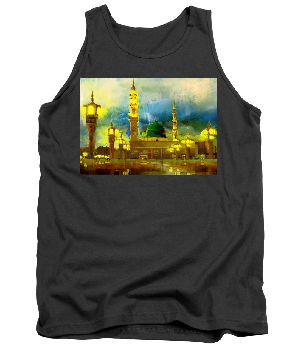 Caligraphy Tank Top featuring the painting Islamic Painting 002 by Corporate Art Task Force