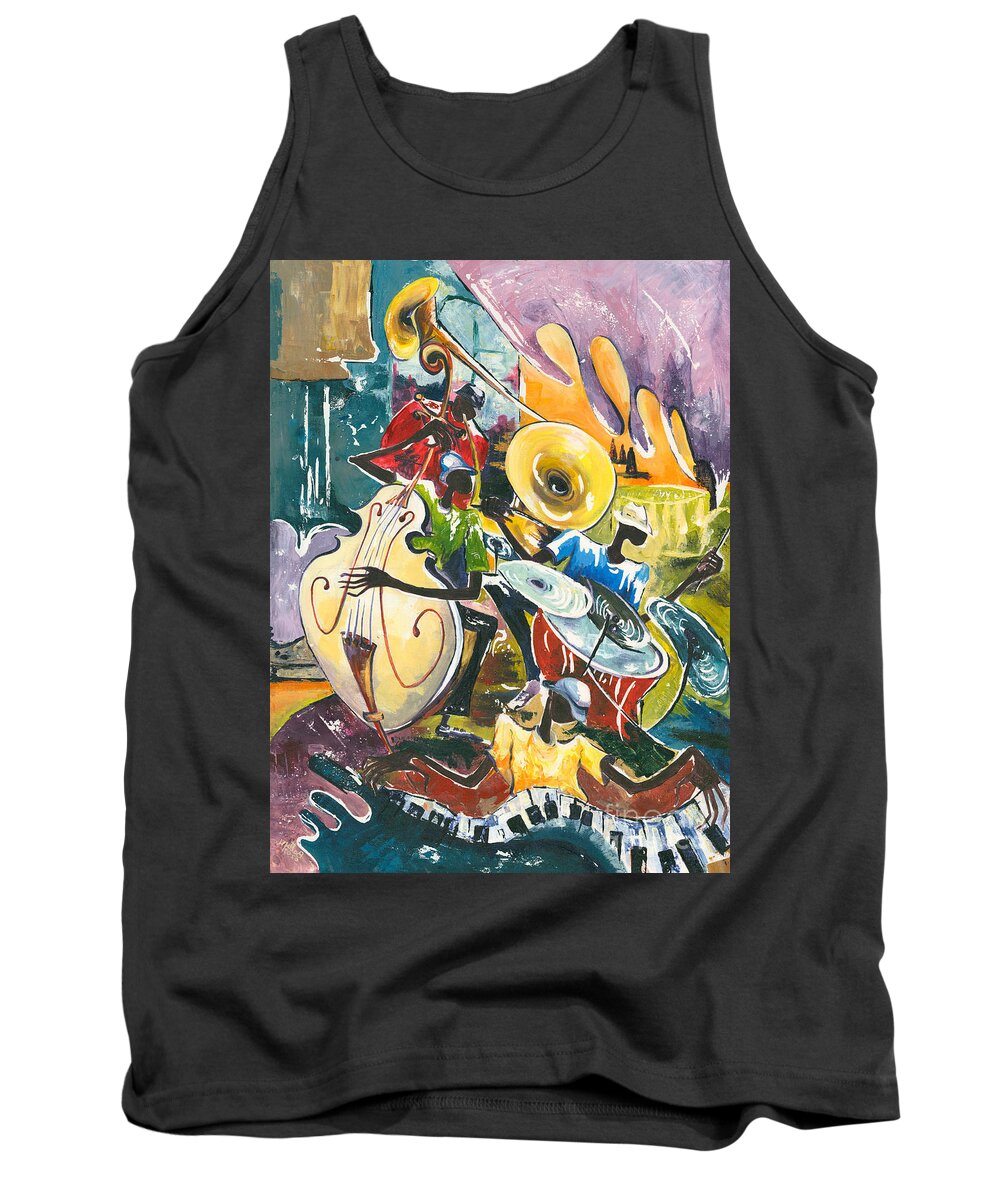 Acrylic Tank Top featuring the painting Jazz No. 4 by Elisabeta Hermann
