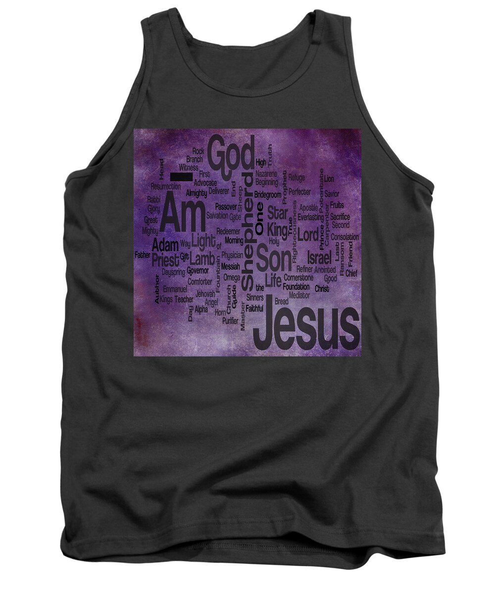 Advocate Tank Top featuring the mixed media Jesus Name 2 by Angelina Tamez