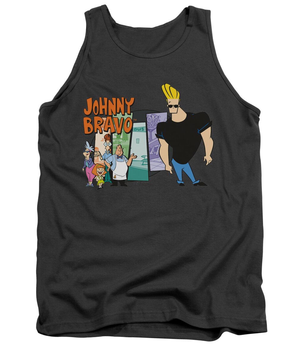 Johnny Bravo Tank Top featuring the digital art Johnny Bravo - Johnny And Friends by Brand A