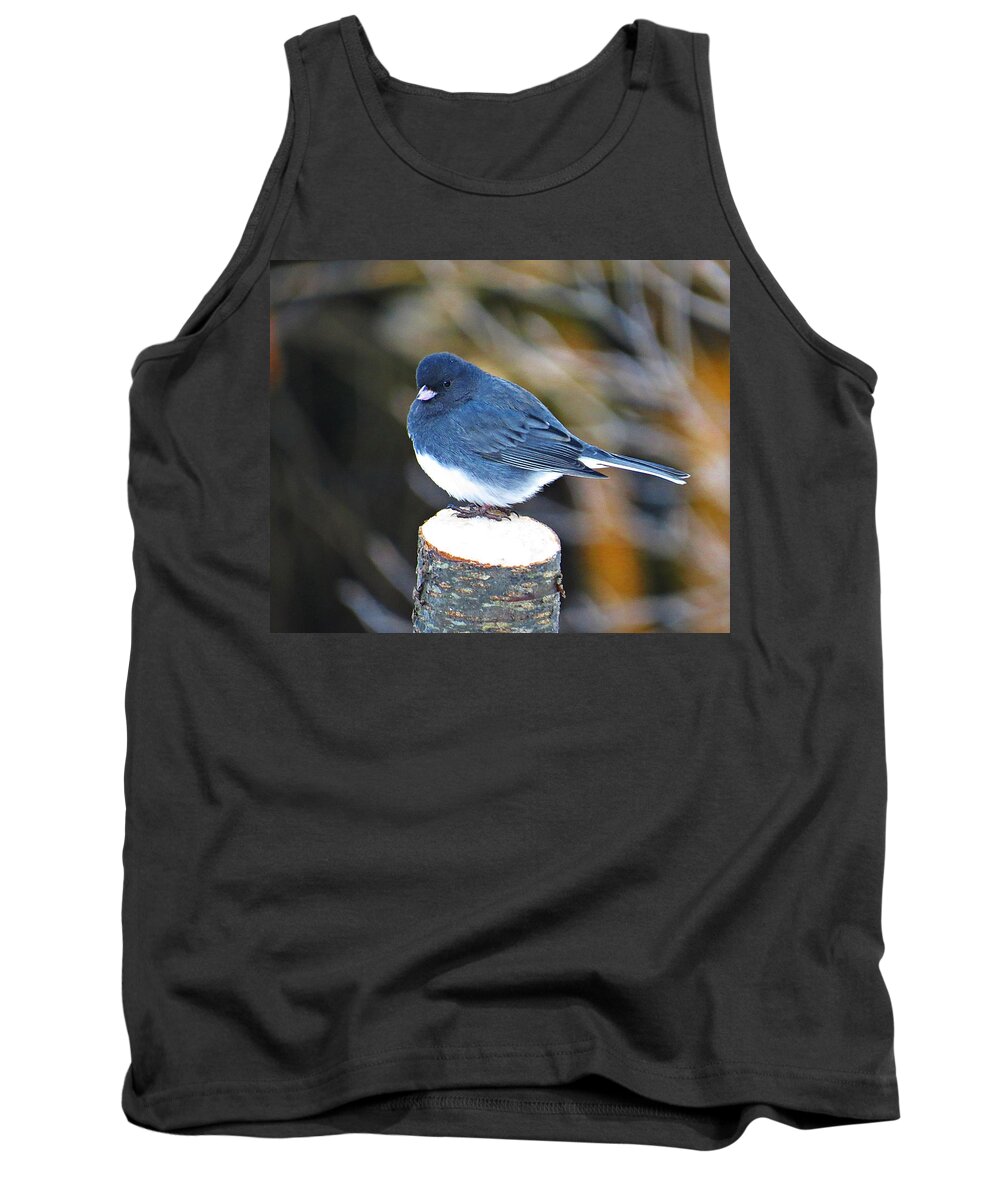 Junco Tank Top featuring the photograph Junco on Post by MTBobbins Photography