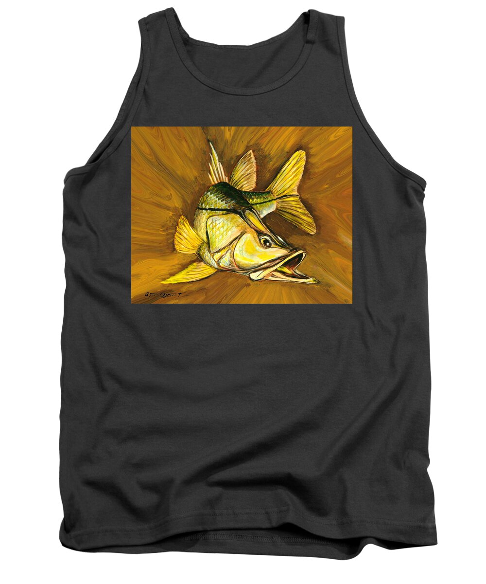 Snook Tank Top featuring the painting Kelly B's Snook by Steve Ozment