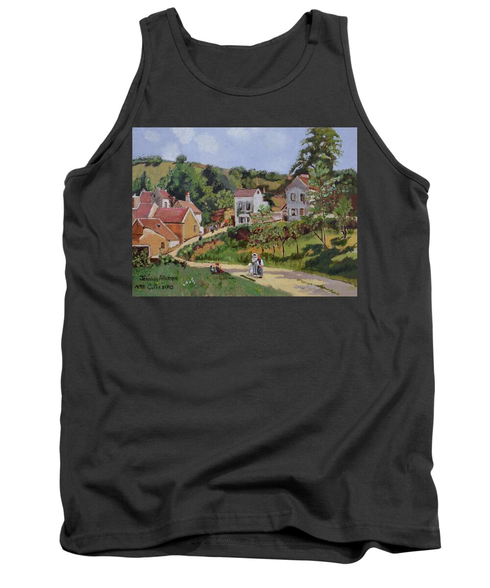 Original Oil Painting Tank Top featuring the painting Le Hermitage After Pissarro by Jeannie Allerton