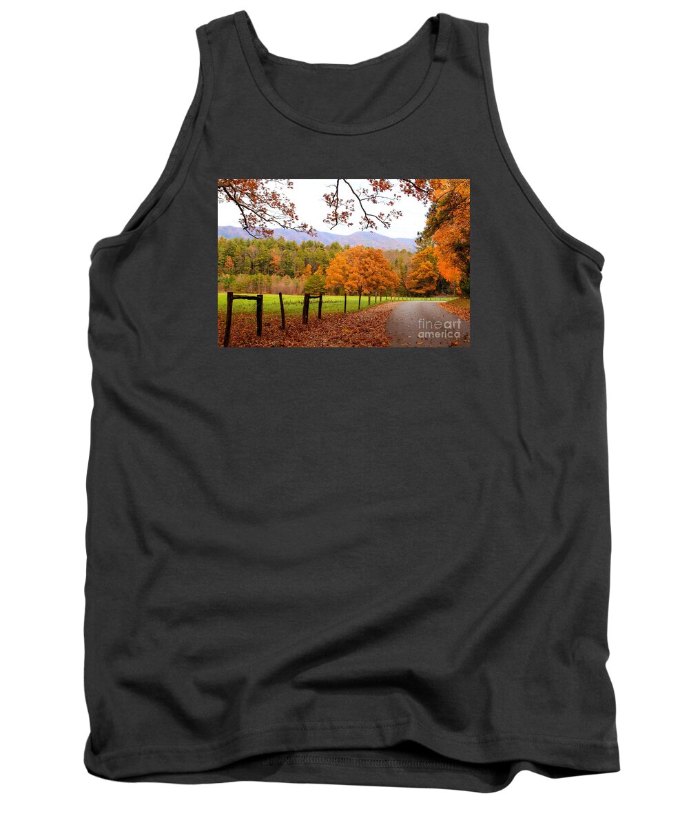 Reds Tank Top featuring the photograph Leaves A'fallin by Geraldine DeBoer