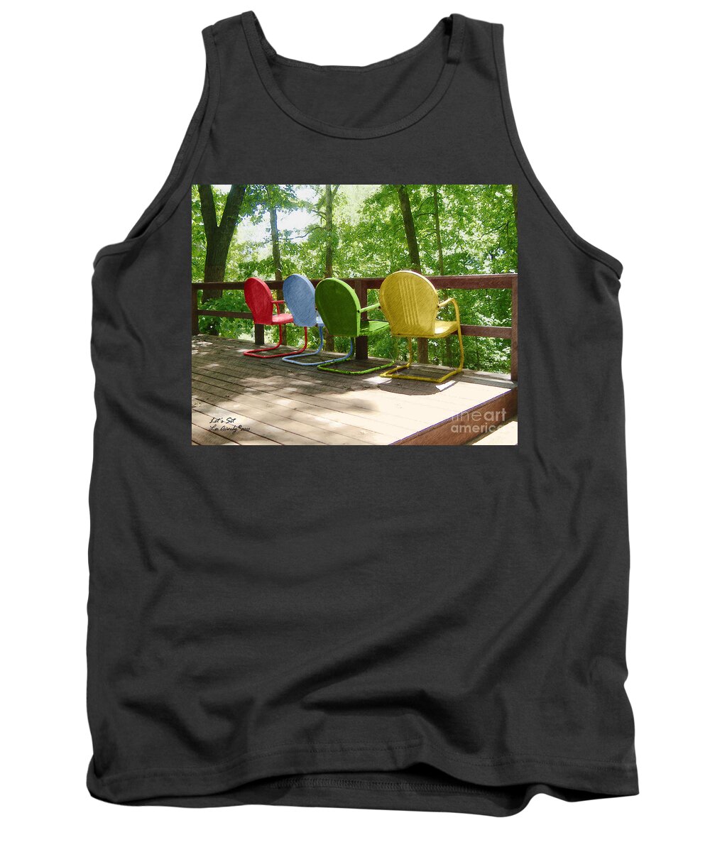 Deck Tank Top featuring the photograph Let's Sit by Lee Owenby