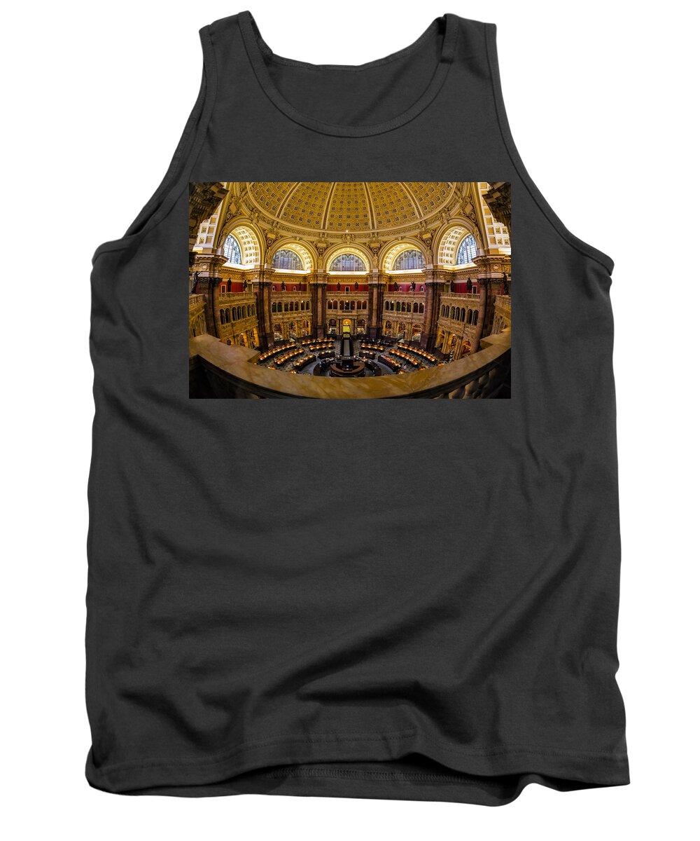 Library Of Congress Tank Top featuring the photograph Library Of Congress Main Reading Room by Susan Candelario