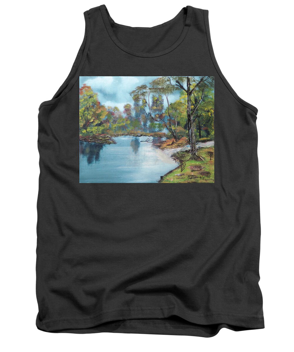 Painting Tank Top featuring the painting Little Brook by Michael Daniels