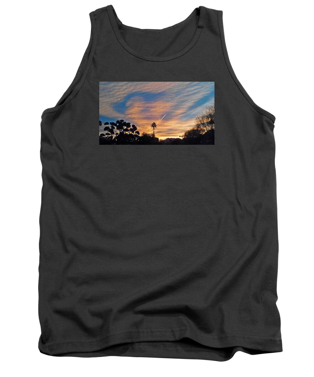 Morning Sky Tank Top featuring the photograph Lone Sentry Morning Sky by Jay Milo