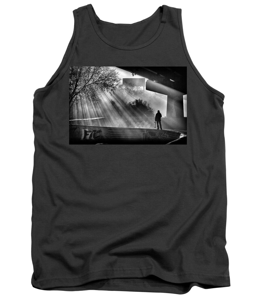 Skate Tank Top featuring the photograph Lone Skater by Scott Wyatt
