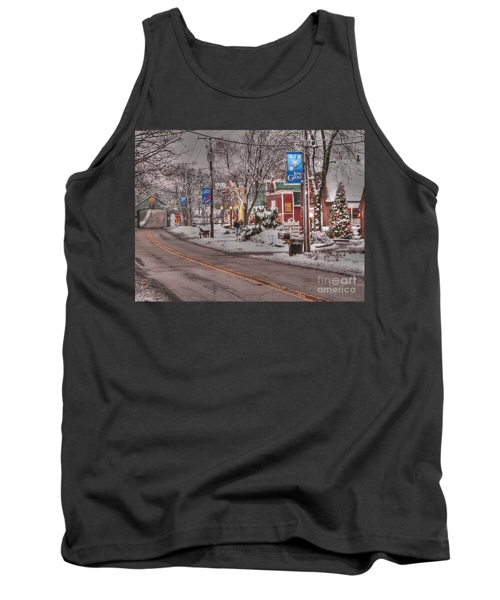 Long Grove Tank Top featuring the photograph Long Grove in snow by David Bearden