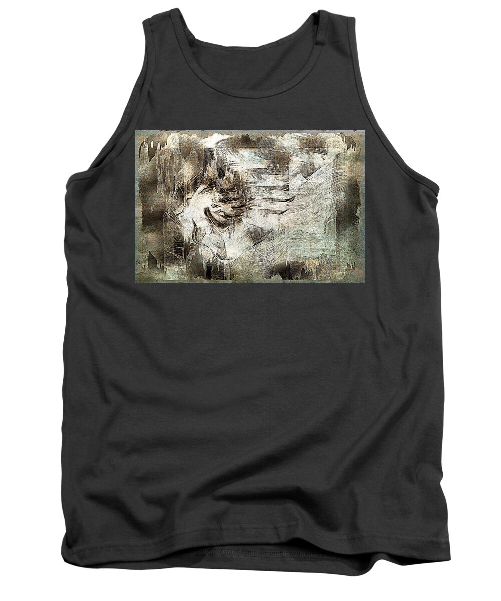 Sepia Tank Top featuring the mixed media Looking In by Paula Ayers