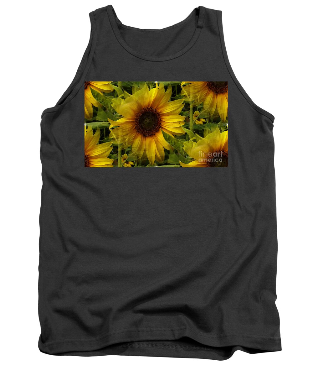 Sunflower Tank Top featuring the photograph Lost In The Crowd by Martin Howard