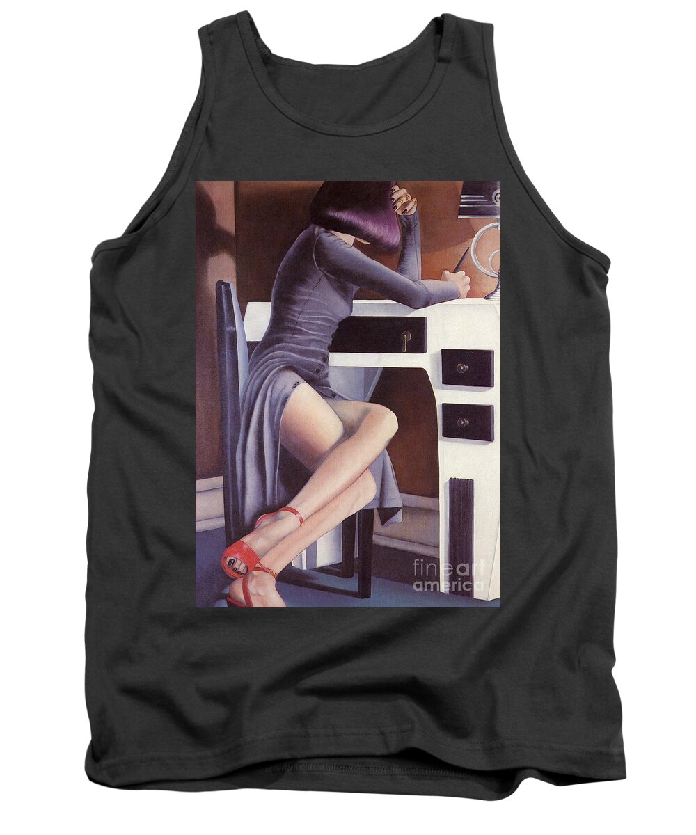 Feminine Tank Top featuring the painting Louise by Mary Ann Leitch