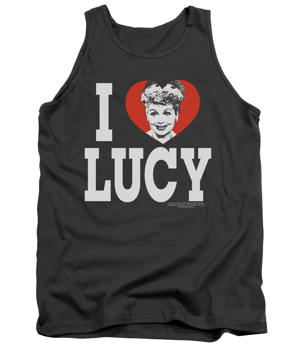 I Love Lucy Tank Top featuring the digital art Lucy - I Love Lucy - Adult 30 - 1 Charcoal S - S Tee - Sm by Brand A
