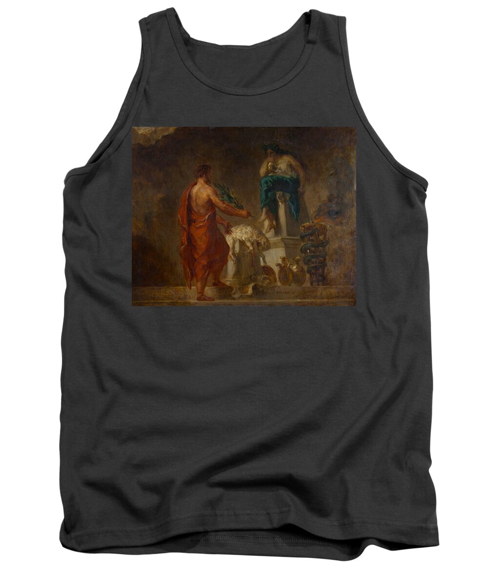 1835-1845 Tank Top featuring the painting Lycurgus Consulting the Pythia by Eugene Delacroix