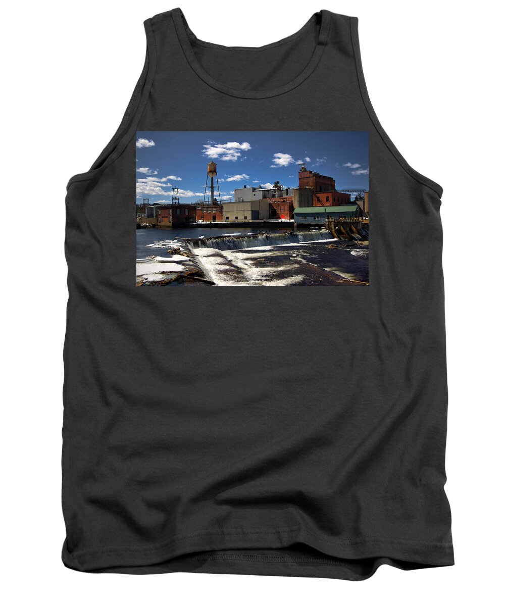 Mill Tank Top featuring the photograph Lyons Falls Mill by Dennis Comins