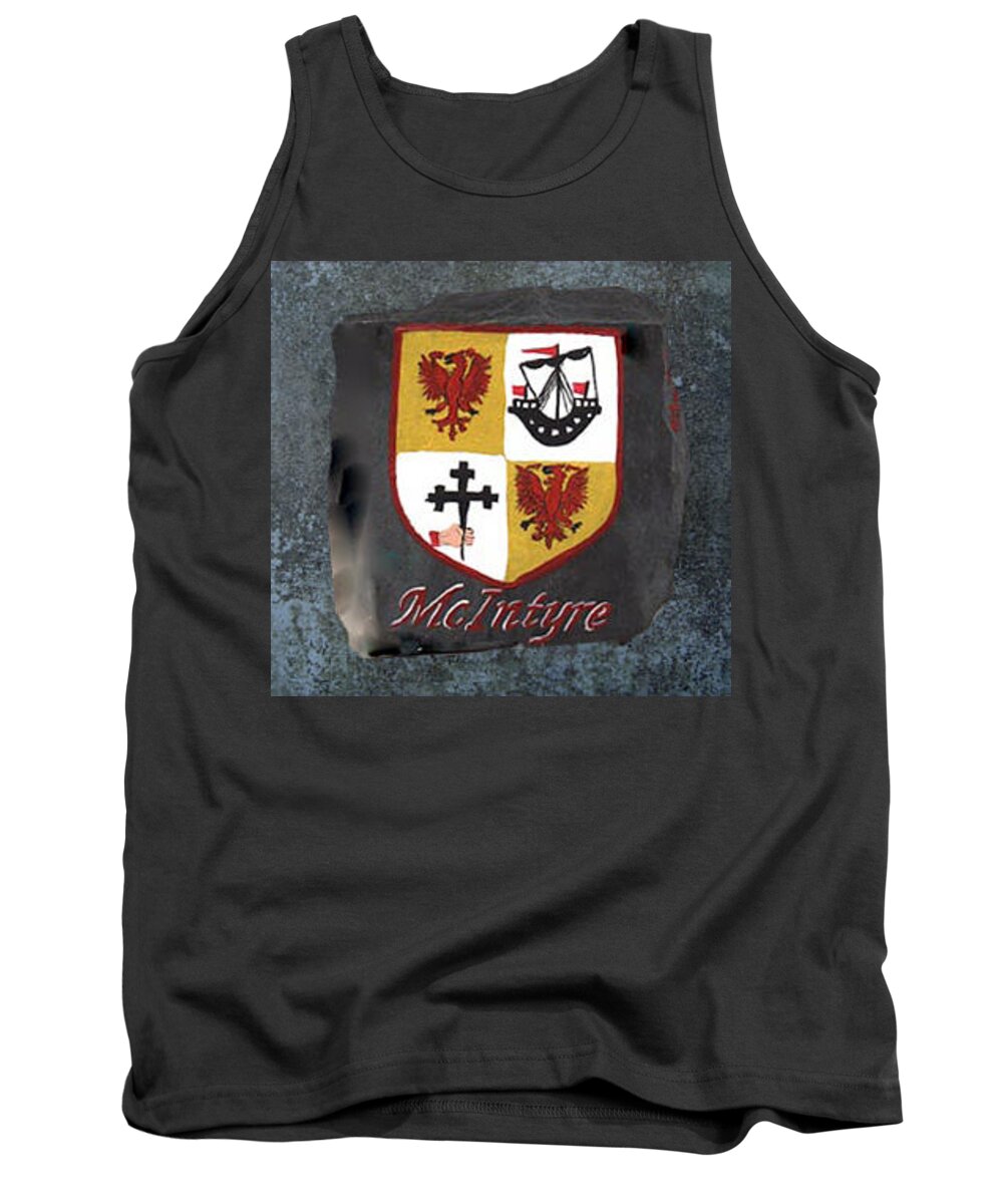 Family Shield Tank Top featuring the painting McIntyre Coat of Arms by Barbara McDevitt