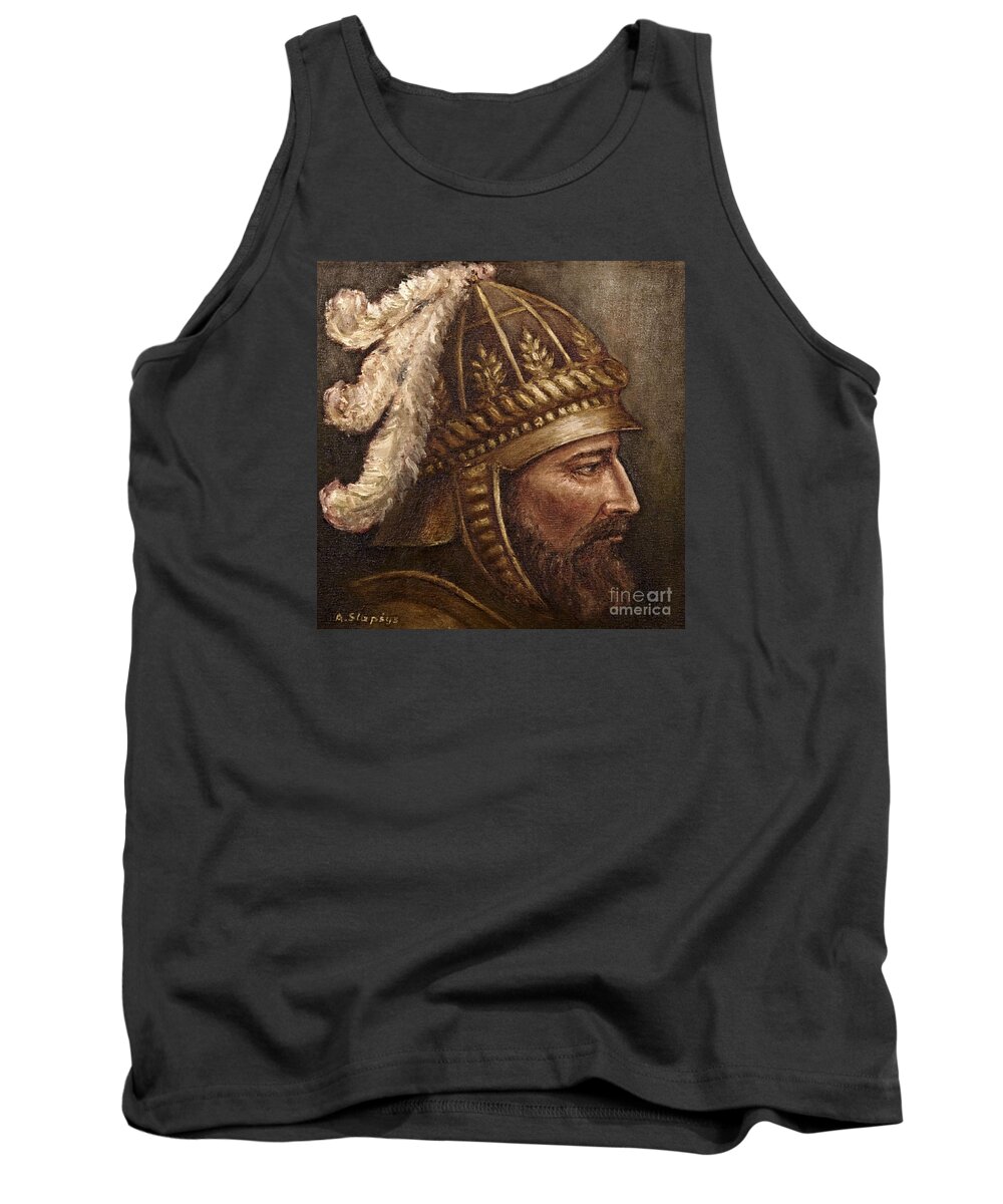 Portrait Tank Top featuring the painting Medieval knight by Arturas Slapsys