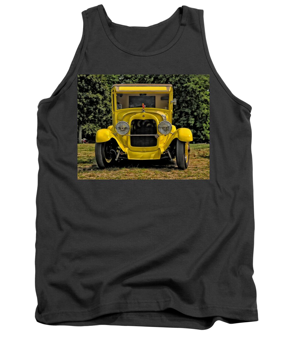 Antique Car Tank Top featuring the photograph Mellow Yellow by Liz Mackney