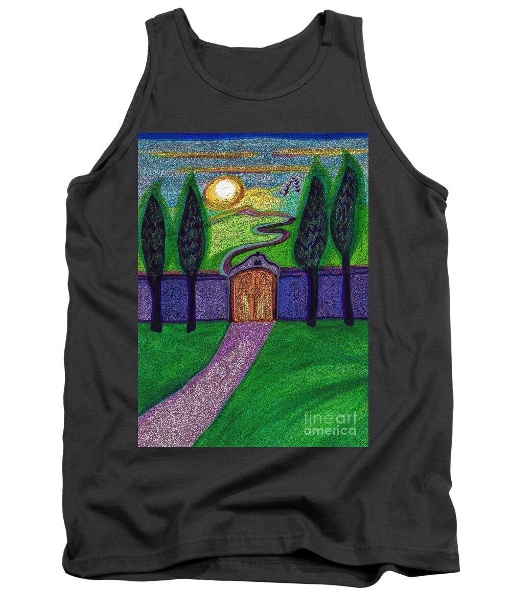 First Star Art Tank Top featuring the drawing Metaphor Door by jrr by First Star Art