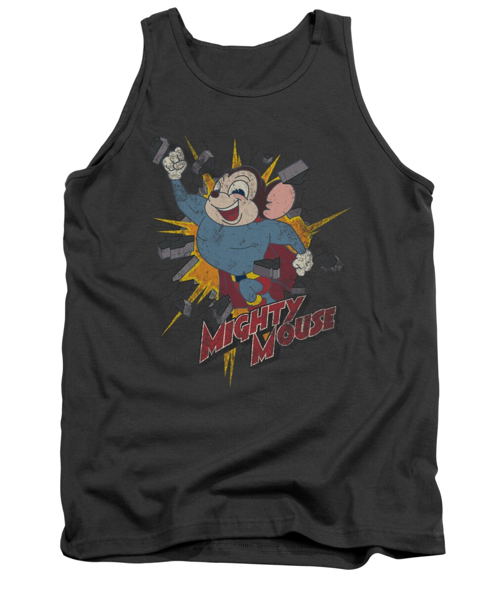 Mighty Mouse Tank Top featuring the digital art Mighty Mouse - Break Through by Brand A