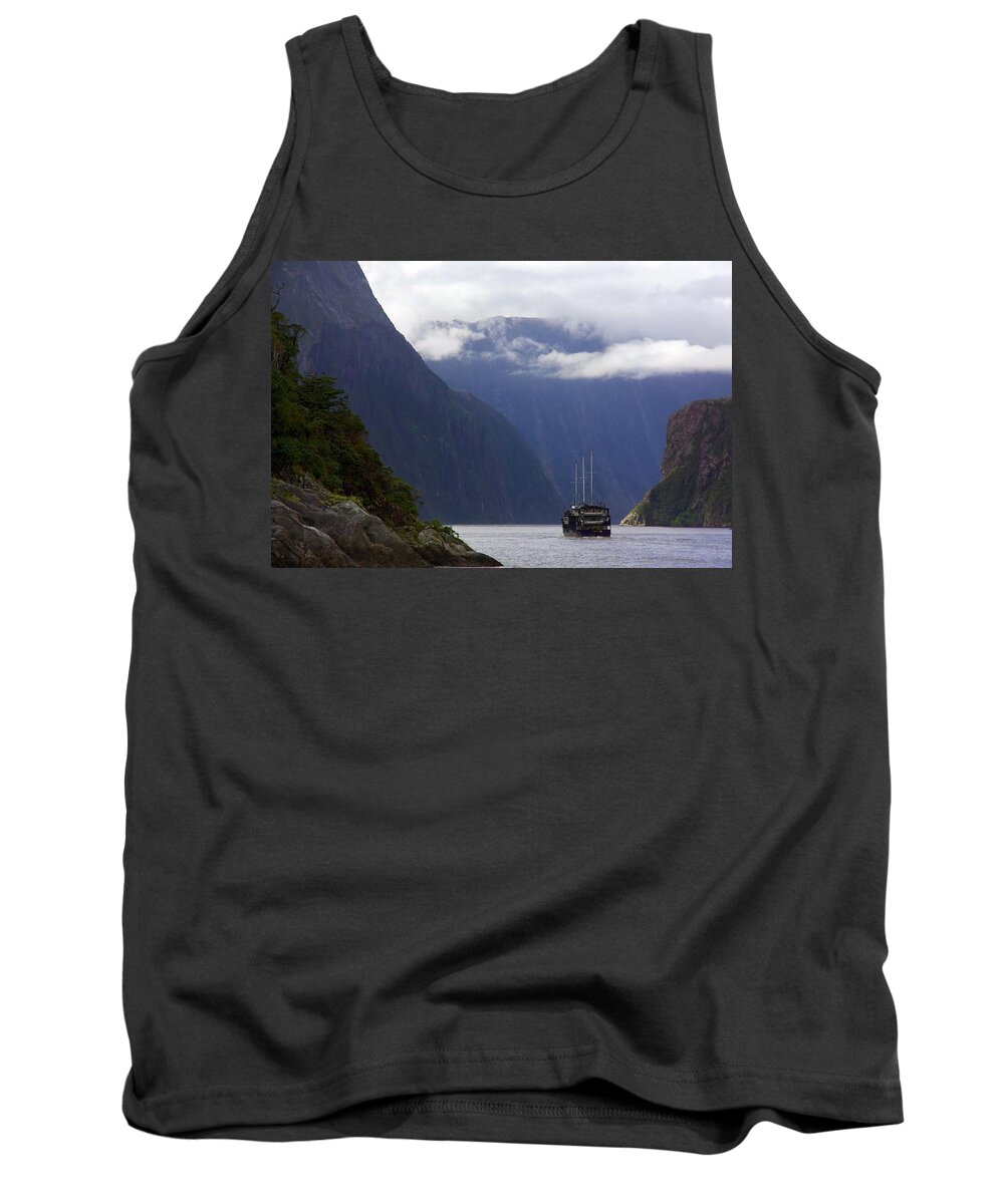 New Zealand Tank Top featuring the photograph Milford Sound by Stuart Litoff