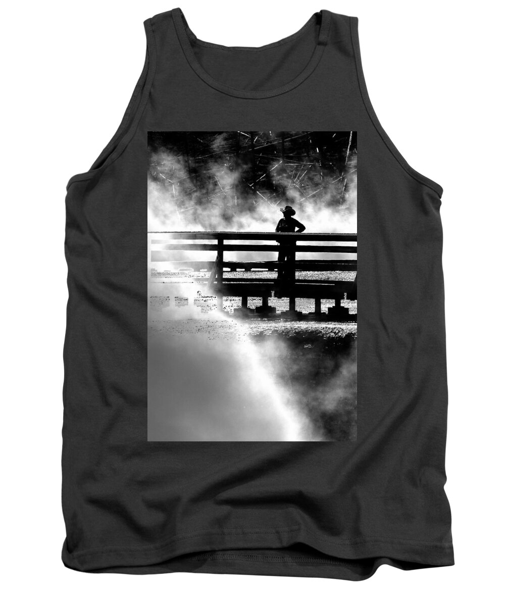 Cowgirl Tank Top featuring the photograph Misty Cowgirl by Ron White