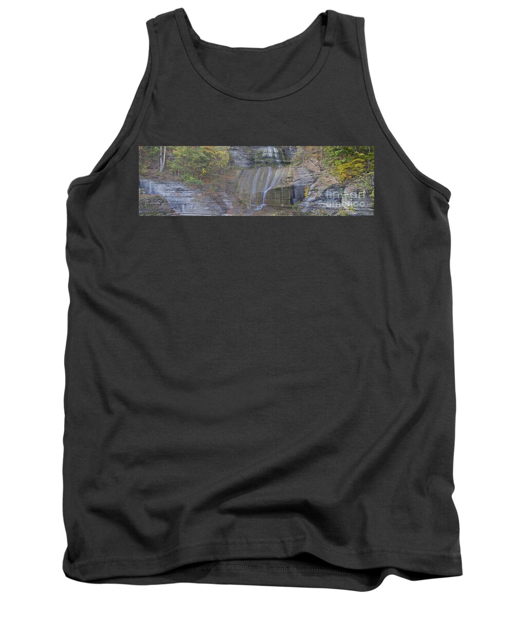 Waterfalls Tank Top featuring the photograph Montour Panorama by William Norton