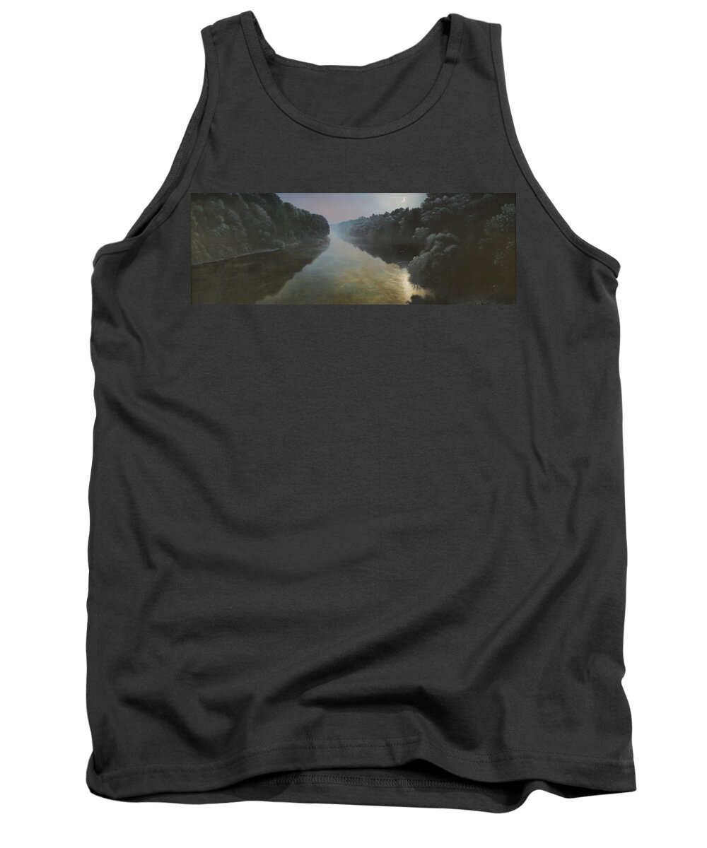 Mural Tank Top featuring the painting Moonlight on the Great Pee Dee by Blue Sky