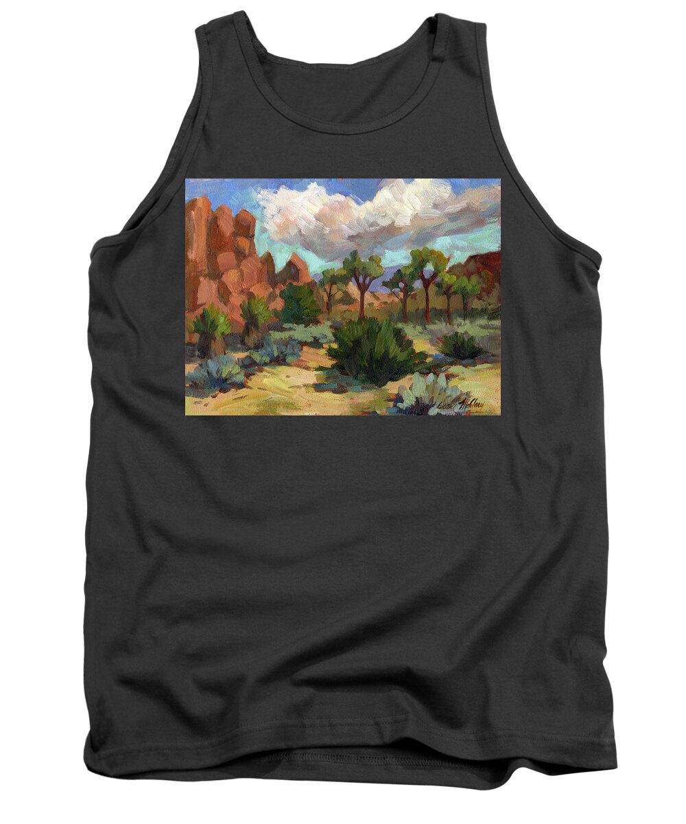 Morning Tank Top featuring the painting Morning at Joshua by Diane McClary