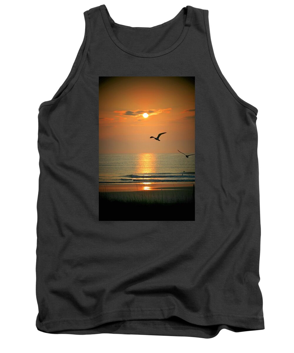 Beach Tank Top featuring the photograph Morning Comes by Susan McMenamin