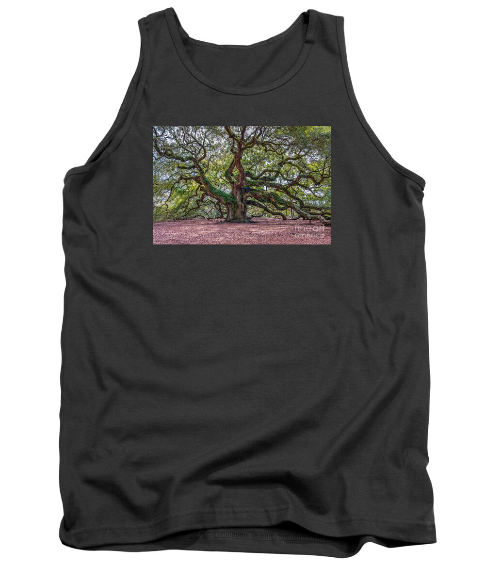 Angel Oak Tree Tank Top featuring the photograph Moss Draped Limbs by Dale Powell