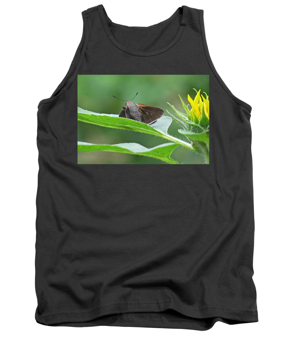 Blurred Tank Top featuring the photograph Moth flower by Dart Humeston