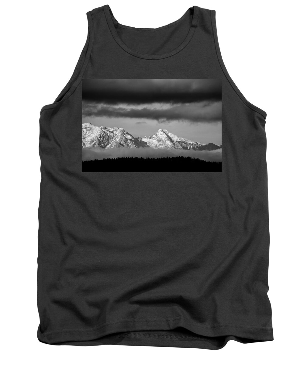 Cloudscape Tank Top featuring the photograph Mountains and clouds by Ian Middleton