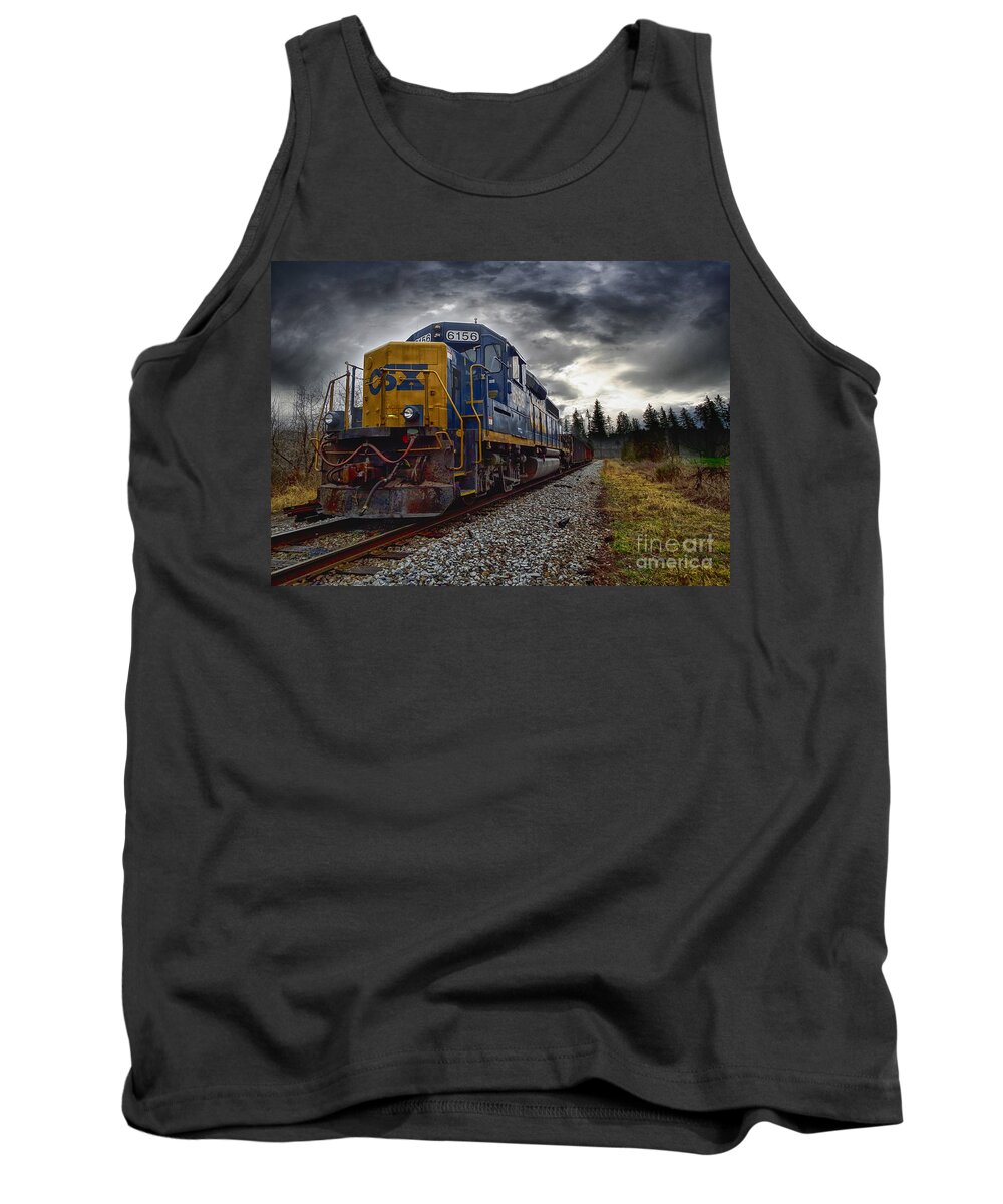 Photoshop Tank Top featuring the photograph Moving Along In A Train Engine by Melissa Messick
