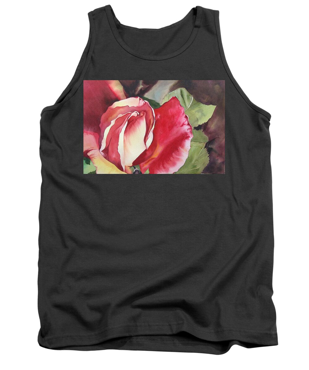 Watercolor Tank Top featuring the painting My Irish Rose by Marlene Gremillion