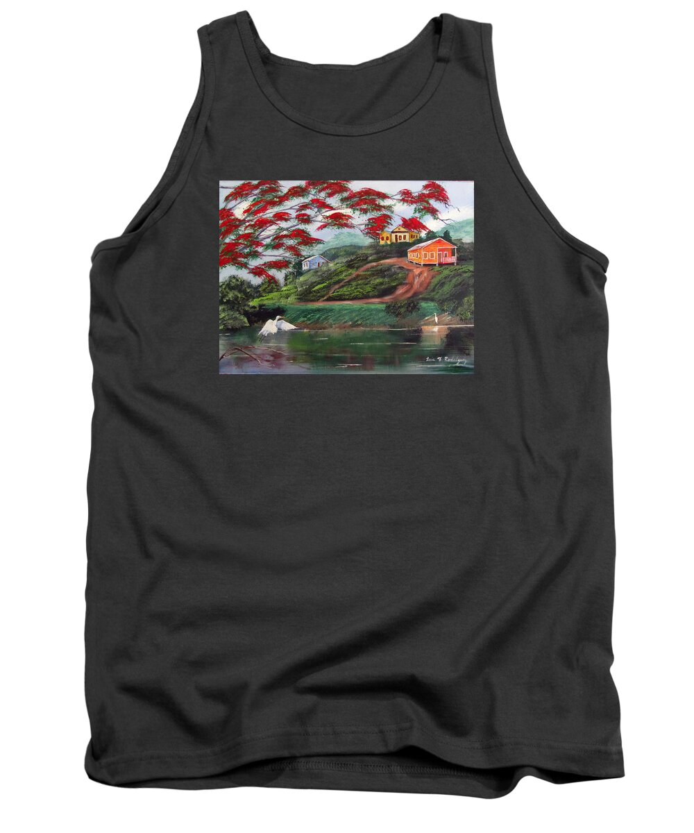 Wooden Homes Tank Top featuring the painting Natural High by Luis F Rodriguez