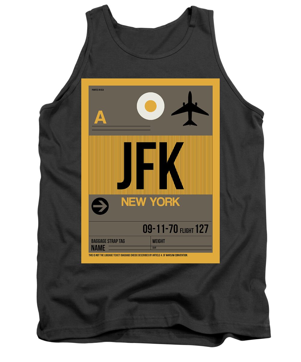 New York Tank Top featuring the digital art New York Luggage Tag Poster 3 by Naxart Studio