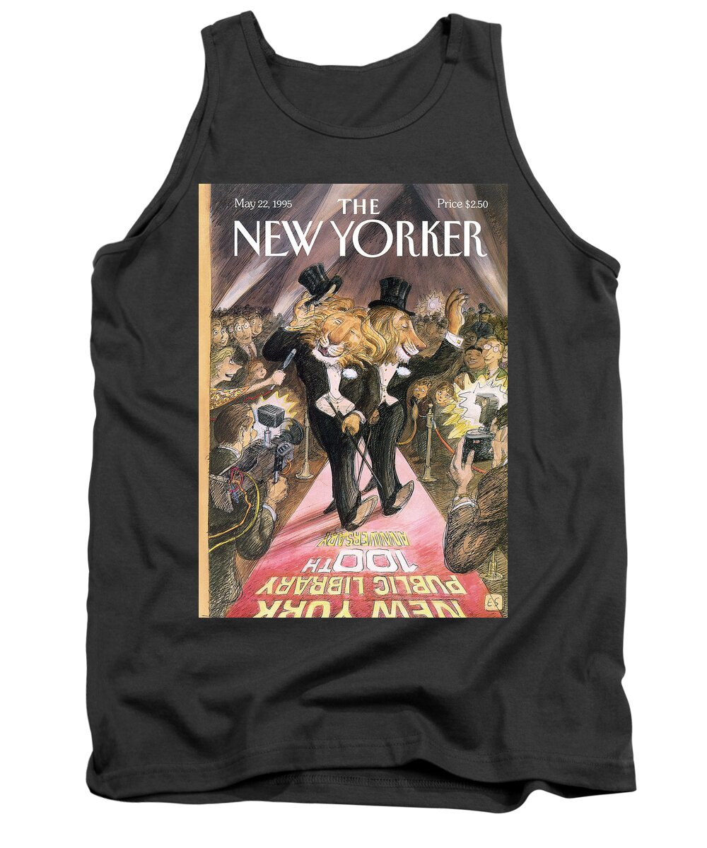 The Roar Of The Crowd Tank Top featuring the painting New Yorker May 22nd, 1995 by Edward Sorel