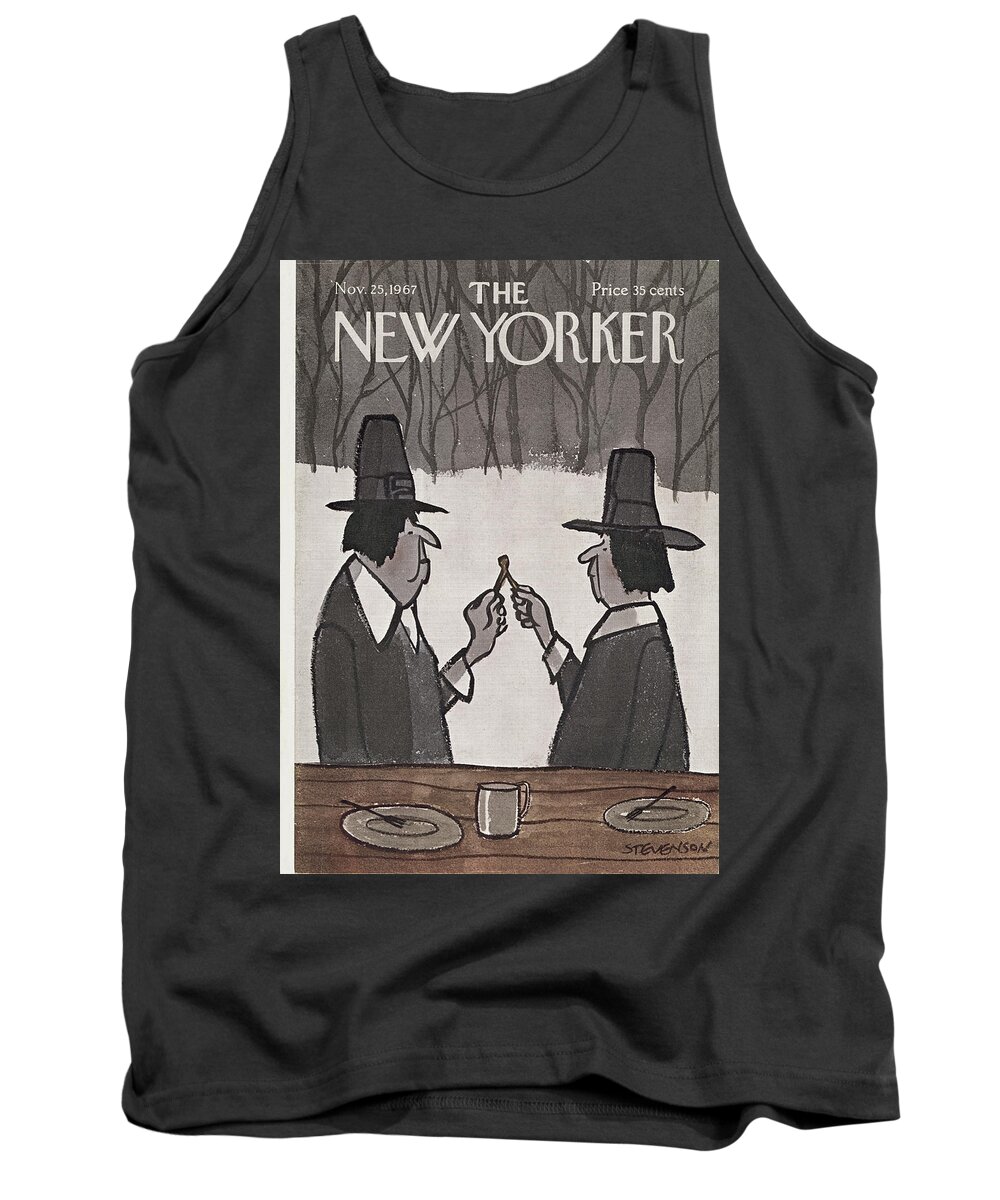 James Stevenson Jst Tank Top featuring the painting New Yorker November 25th, 1967 by James Stevenson