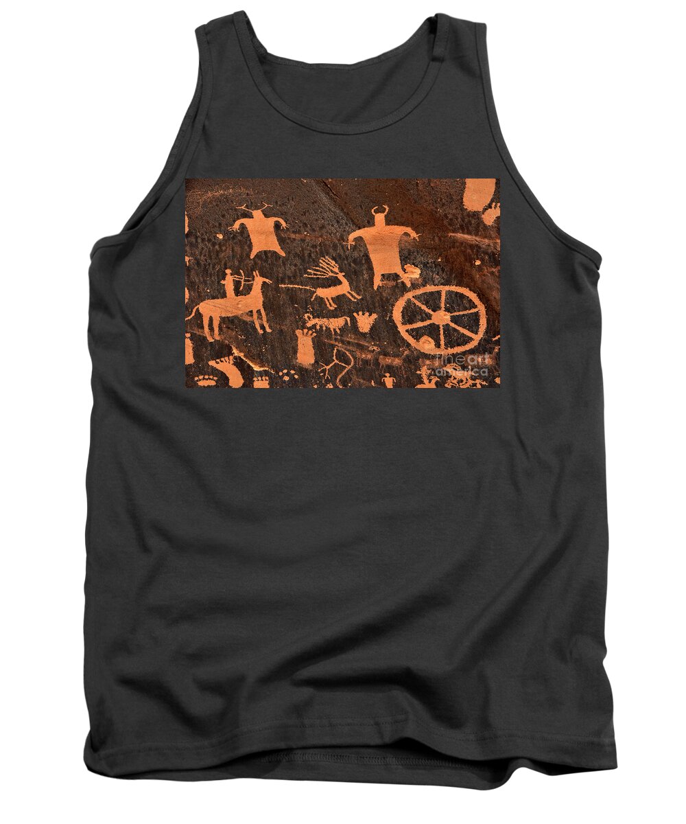 Petroglyphs Tank Top featuring the photograph Newspaper Rock Close-up by Gary Whitton