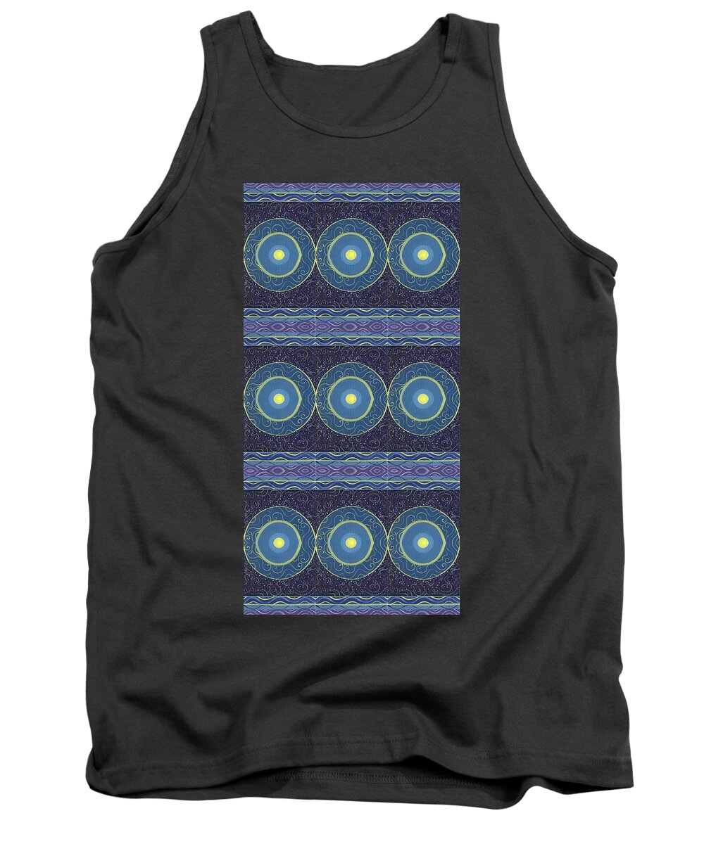 Abstract Tank Top featuring the painting Nine Centers by Helena Tiainen