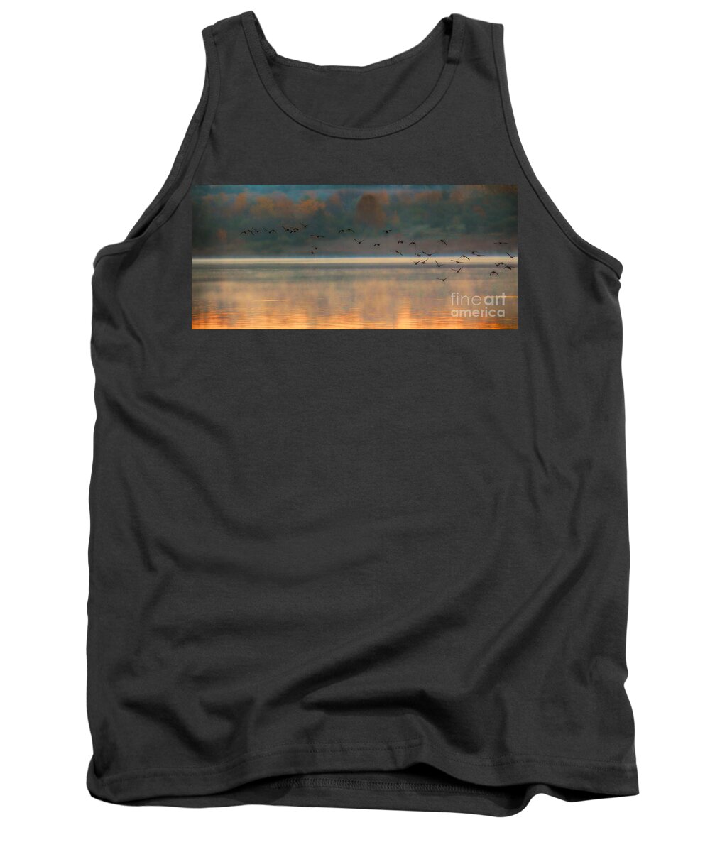 October Morning Tank Top featuring the photograph October Morn by Elizabeth Winter