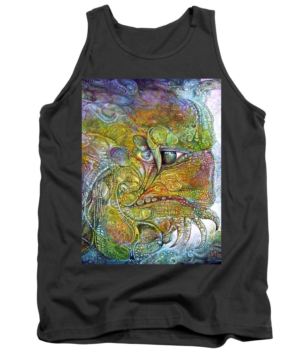 Tiamat Tank Top featuring the painting Offspring Of Tiamat - The Fomorii Union by Otto Rapp