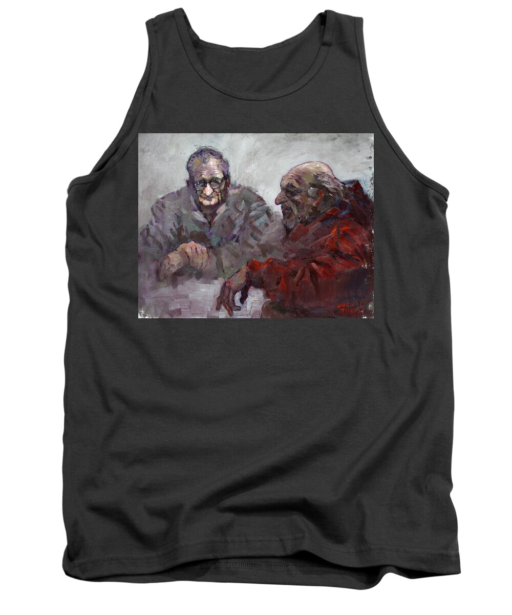 Old Friends Tank Top featuring the painting Old Friends by Ylli Haruni