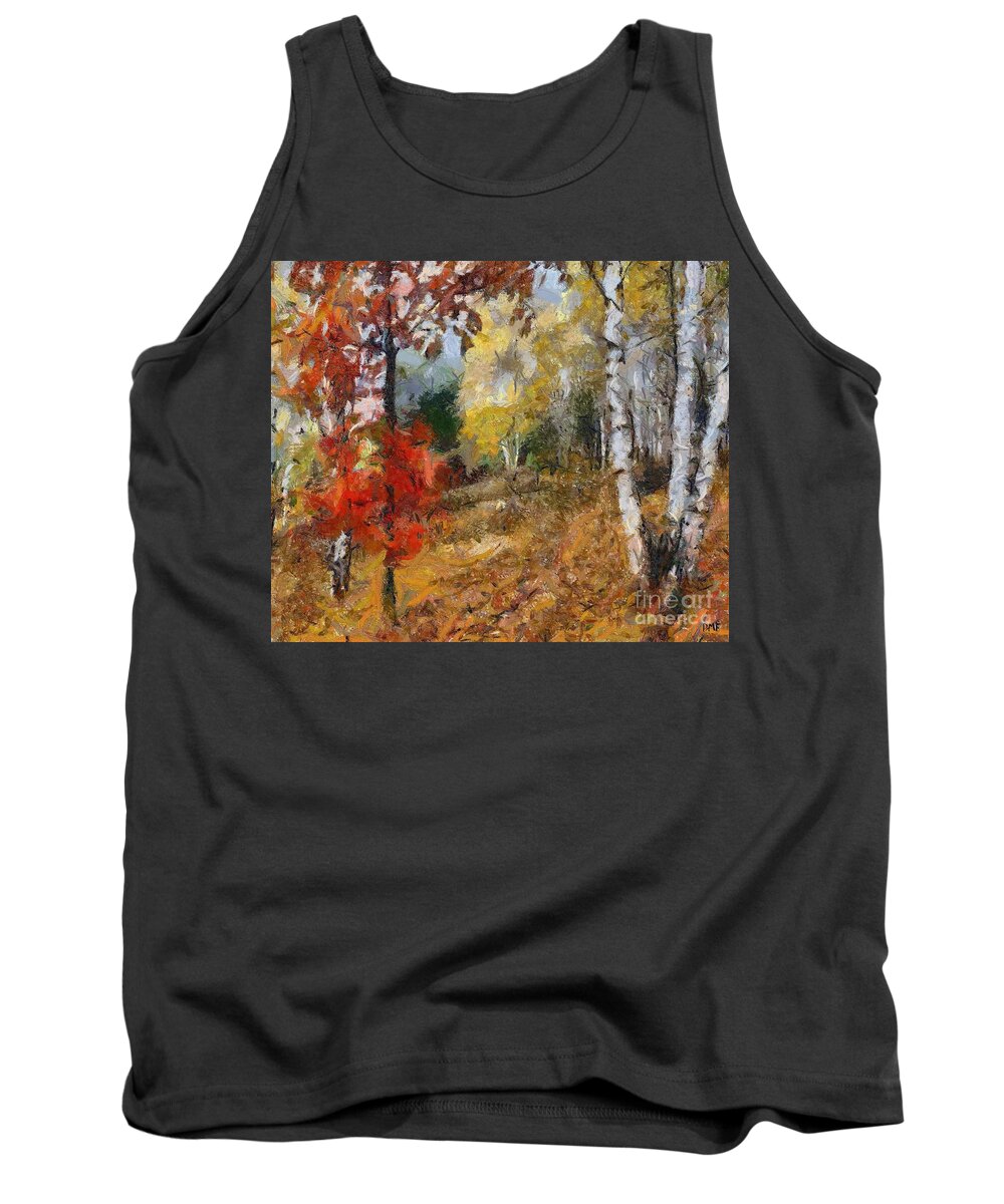 Landscape Tank Top featuring the painting On The Edge Of The Forest by Dragica Micki Fortuna