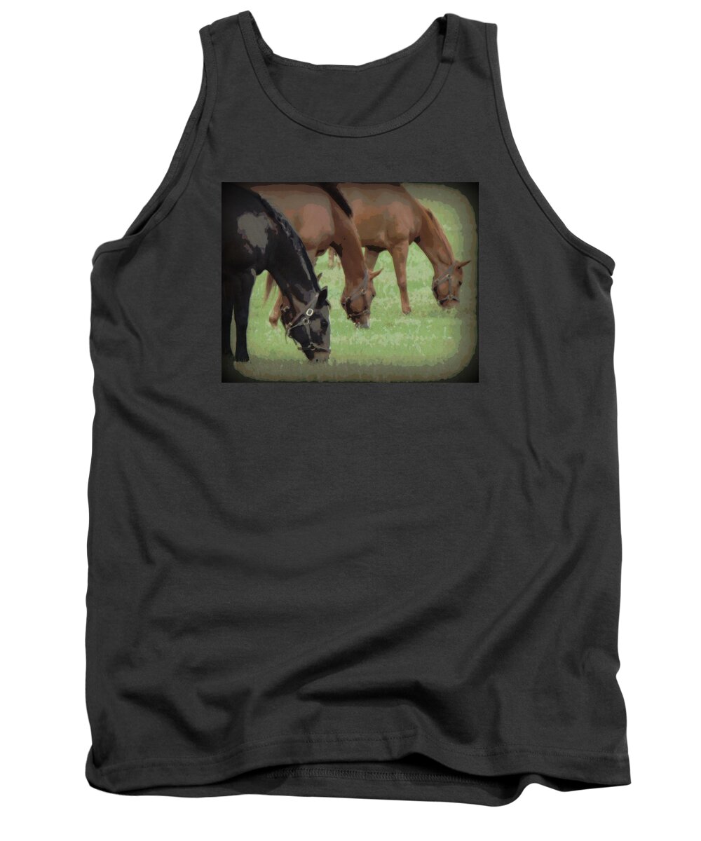Horse Tank Top featuring the photograph One Black Horse 1 by Sheri McLeroy