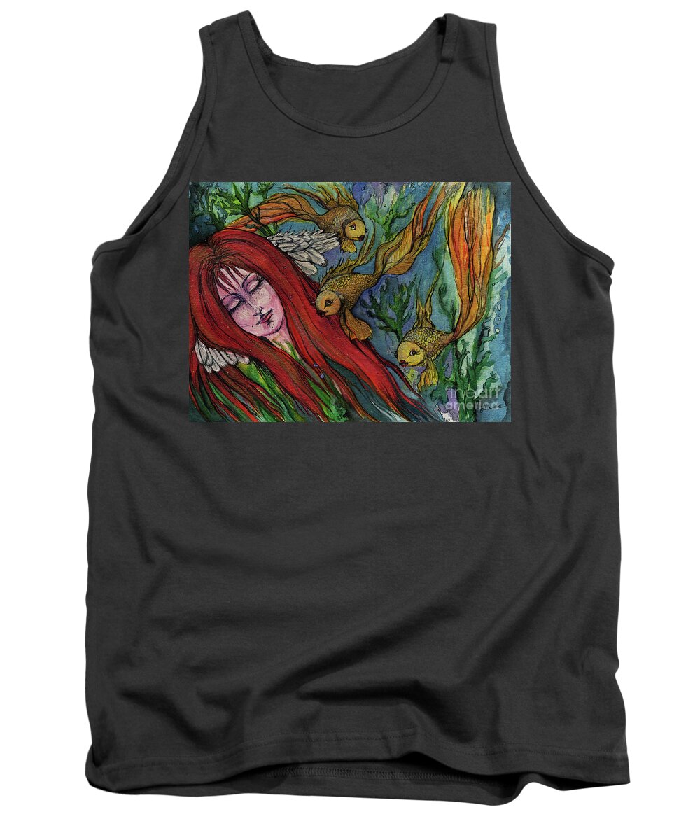 Siren Tank Top featuring the painting Ophelia by Ang El