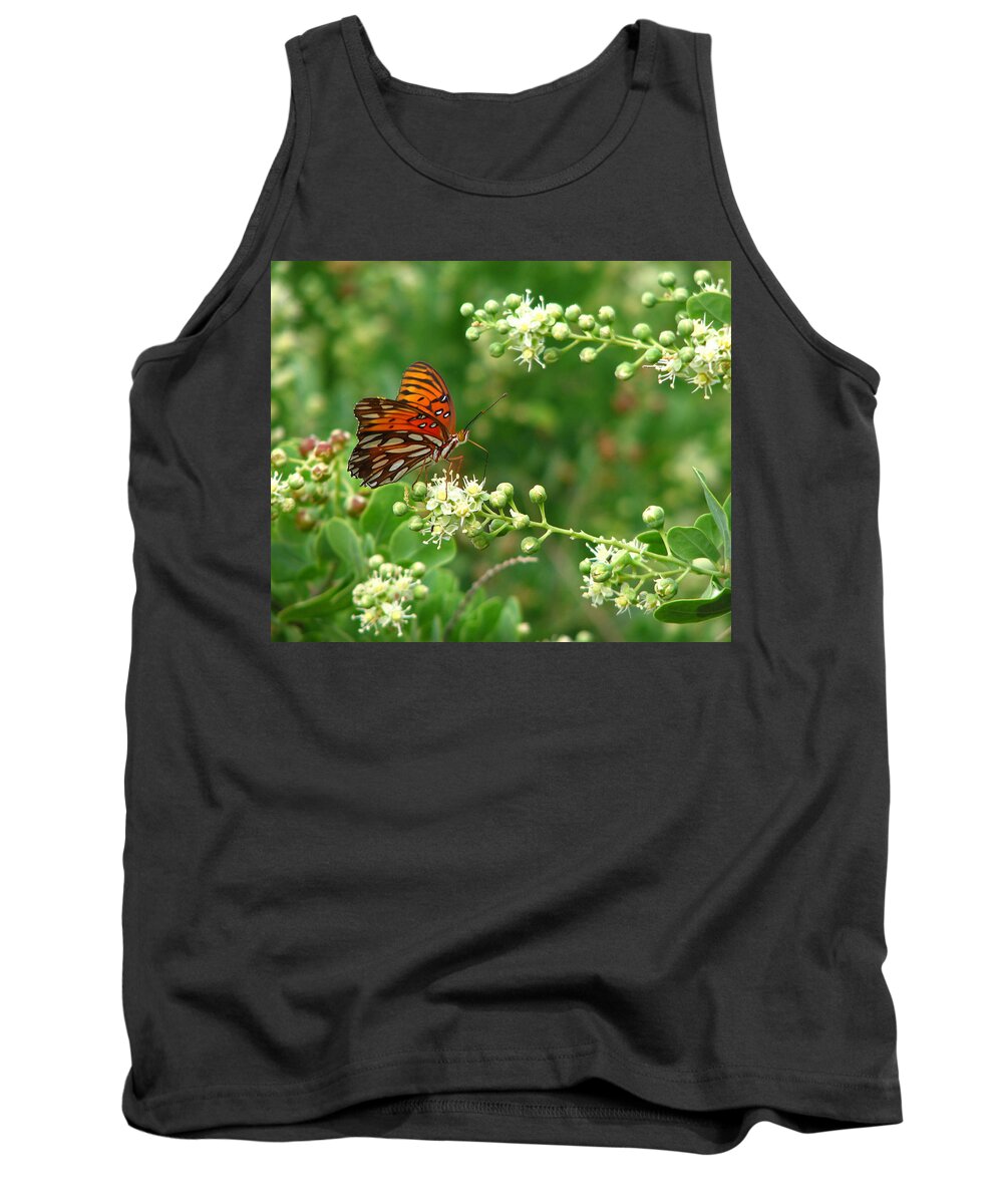 Butterfly Tank Top featuring the photograph Orange Butterfly by Marcia Socolik