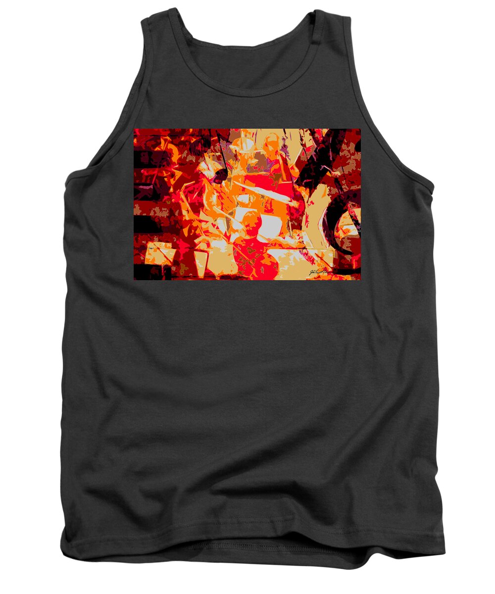 Classical Music Tank Top featuring the digital art Orchestra by John Vincent Palozzi